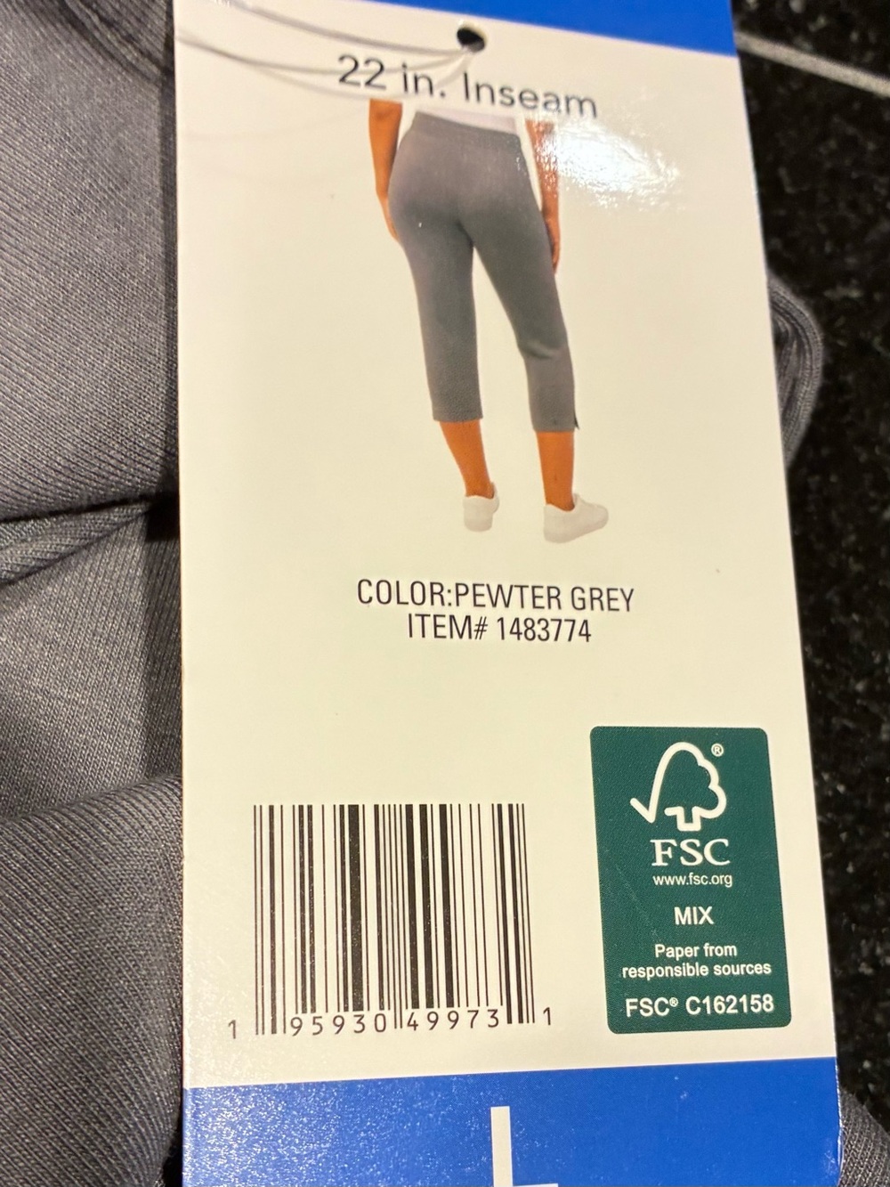 32 Degrees Pants Cropped Pockets Pewter Grey SZ. Lg NWT - Picture 6 of 15